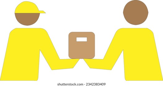 the courier passes the parcel to the customer