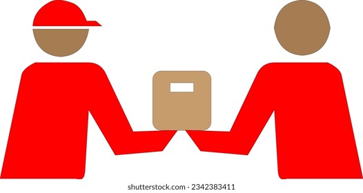 the courier passes the parcel to the customer