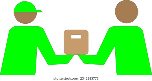 the courier passes the parcel to the customer