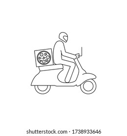 Courier, pizza delivery simple vector icon