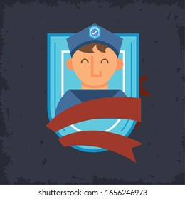courier postal service character icon vector illustration design