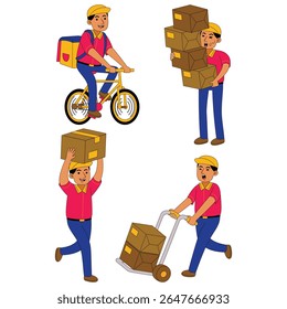 Courier Profesion Ilustración vectorial de caracteres
