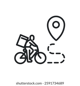 Courier route thin line icons. Perfect pixel on transparent background