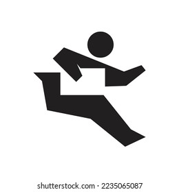 Courier running to bring goods ordered logo vector