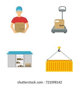Courier, scales, container, warehouse. Logistic,set collection icons in cartoon style vector symbol stock illustration web.