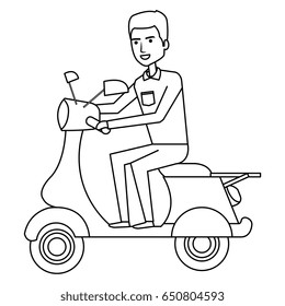 courier in scooter icon