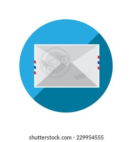 Courier Service by Bicycle,. Vector Illustration
