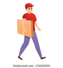 Courier service icon. Cartoon of courier service vector icon for web design isolated on white background
