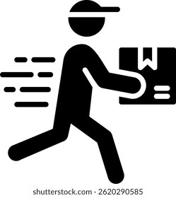 Ilustração do vetor de glifos do ícone do serviço de correio