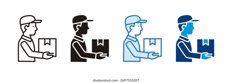 Conjunto de iconos de servicio de mensajería Colección de estilos múltiples