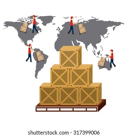 courier service worldwide design, vector illustration eps10 graphic 