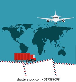 courier service worldwide design, vector illustration eps10 graphic 