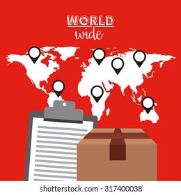 courier service worldwide design, vector illustration eps10 graphic 