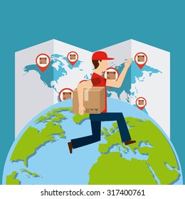 courier service worldwide design, vector illustration eps10 graphic 