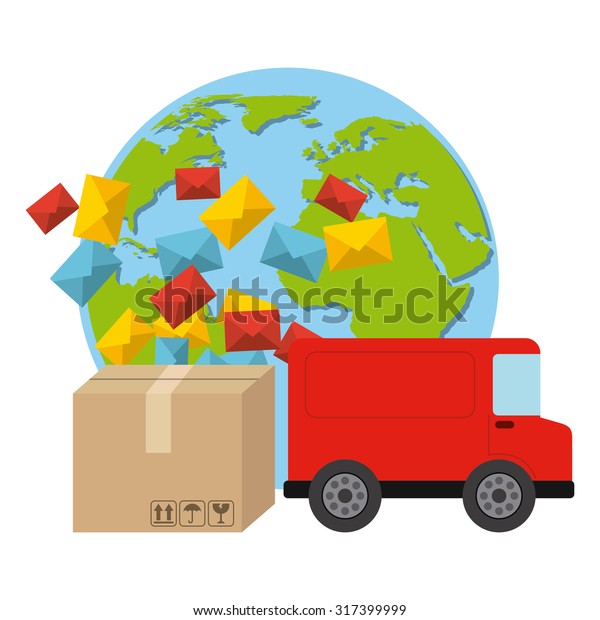 courier service worldwide design, vector illustration\
eps10 graphic 