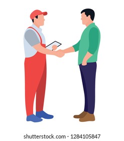 Courier services flat design icon