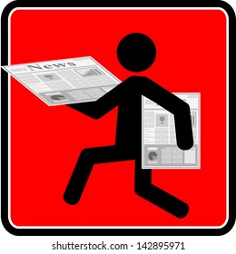 courier with sheet of paper in hand