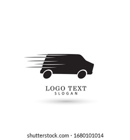 Courier, Shipping & Delivery Van Logo. Symbol & Icon Vector Template.