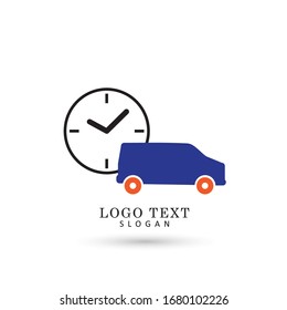 Courier, Shipping & Delivery Van Logo. Symbol & Icon Vector Template.