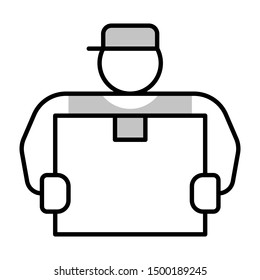 courier thin line vector icon