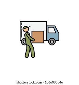 courier truck. Signs and symbols can be used for web, logo, mobile app, UI, UX