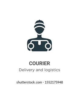 Courier vector icon on white background. Flat vector courier icon symbol sign from modern delivery and logistics collection for mobile concept and web apps design.