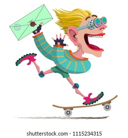 Courier vector illustration, icon, courier delivery