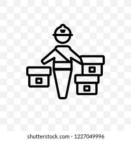 Courier vector linear icon isolated on transparent background, Courier transparency concept can be used for web and mobile