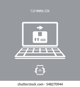 Courier website button - Vector flat icon