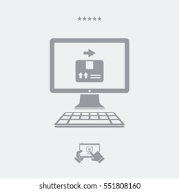 Courier website button - Vector flat icon