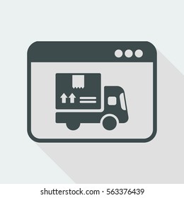 Courier website button - Vector flat icon