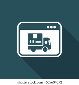 Courier website button - Vector flat icon