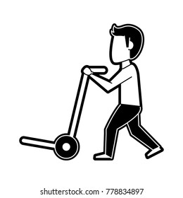 Courier with wheelbarrow