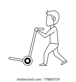 Courier with wheelbarrow