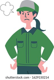 Courier woman emotion gesture illustration
