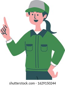 Courier woman emotion gesture illustration