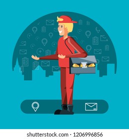 courier worker of logistic service