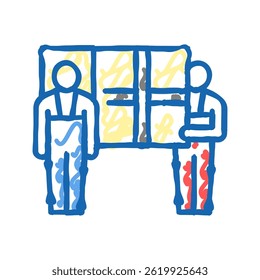 couriers delivery box doodle icon sketch vector. couriers delivery box sign. isolated symbol illustration
