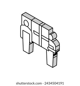 vector de icono isométrico de la caja de entrega de los mensajeros. símbolo aislado ilustración de símbolo
