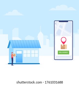 Courrier entregó a la casa del comprador las mercaderías ordenadas por vía de aplicación de comercio electrónico.