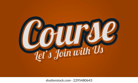 Course 3D Typography Text Style with Brown Color