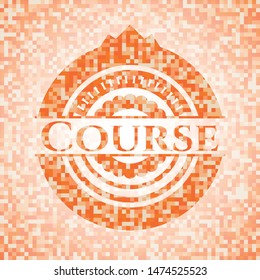 Course abstract orange mosaic emblem