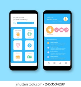 Course app interface concept vector design in eps 10
