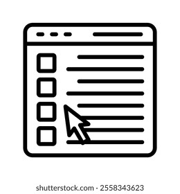 Course Catalogue Vector Lineal Icon on white background.