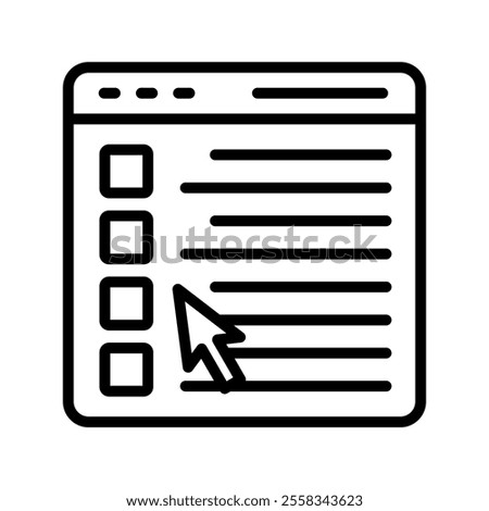 Course Catalogue Vector Lineal Icon on white background.