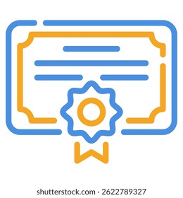 Icono del certificado del curso, para el Web, App, infografía, etc