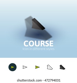 Course color icon, vector symbol in flat, outline and isometric style isolated on blur background