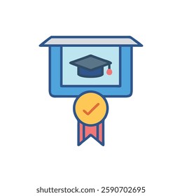 Course Completion Badge Icon for Educational Use