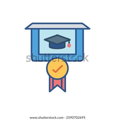 Course Completion Badge Icon for Educational Use