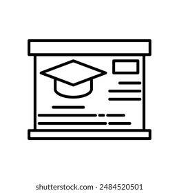 Course Completion Certificate Icon, Perfect for Education and Achievement Graphics